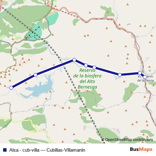 Alsa - cub-villa bus Line Map