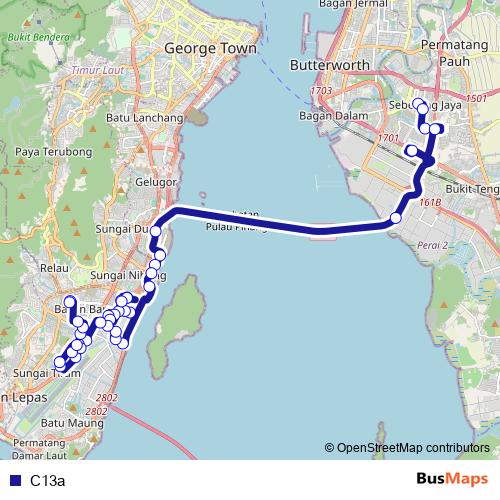 C13a bus Line Map