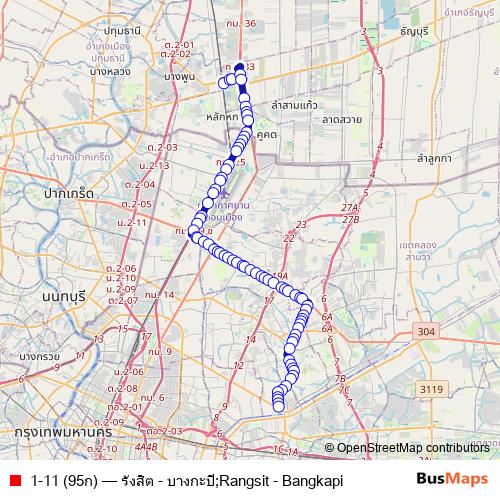 1-11 (95ก) bus Line Map