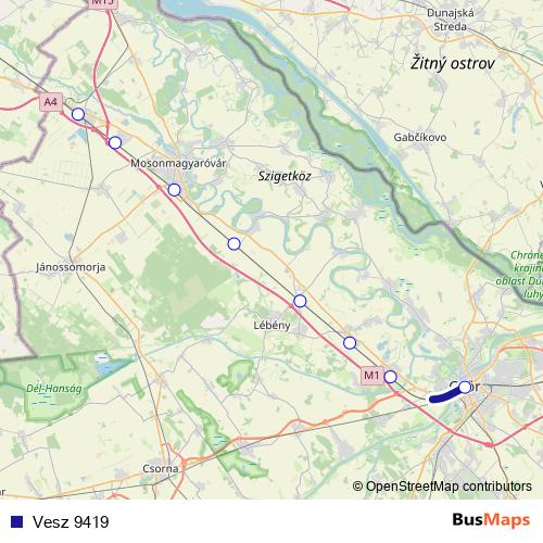 Vesz 9419 rail Line Map