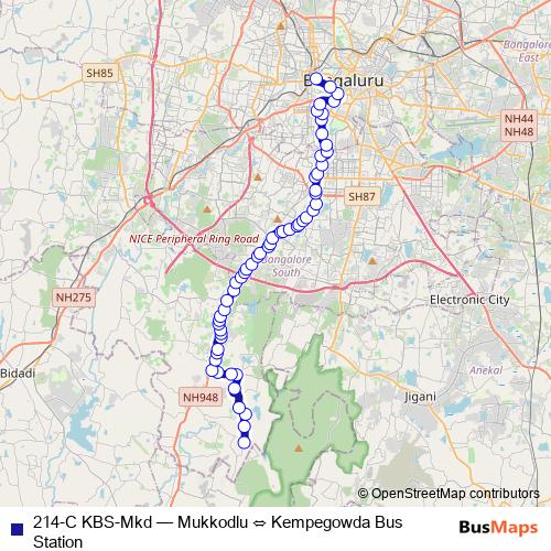 214-C KBS-Mkd bus Line Map
