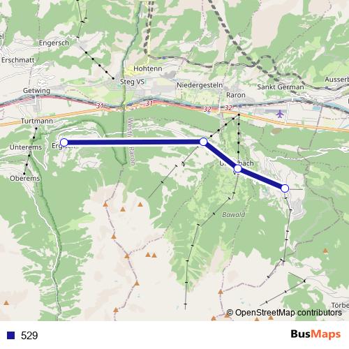 529 bus Line Map