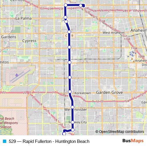 529 bus Line Map