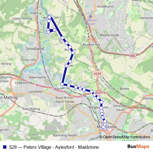 529 bus Line Map