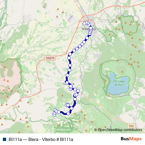 Bl111a bus Line Map