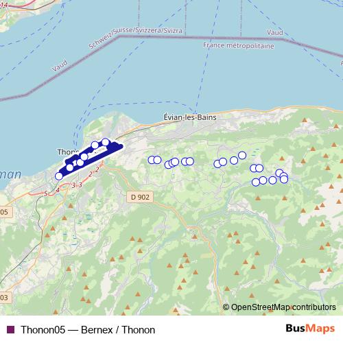 Thonon05 bus Line Map