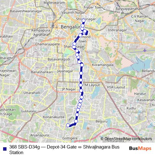 368 SBS-D34g bus Line Map