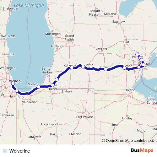 Wolverine rail Line Map