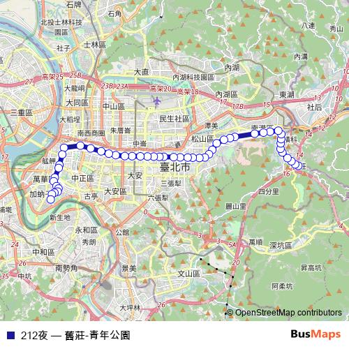 212夜 bus Line Map