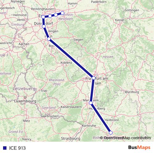 ICE 913 rail Line Map