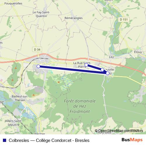 Colbresles bus Line Map