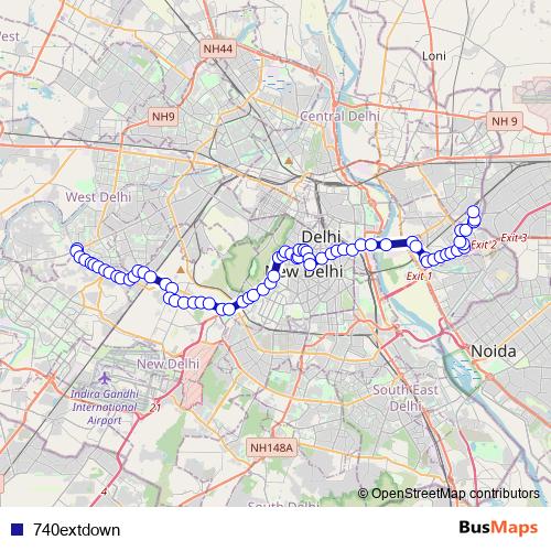 740extdown bus Line Map