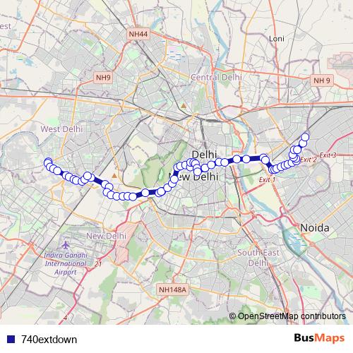 740extdown bus Line Map