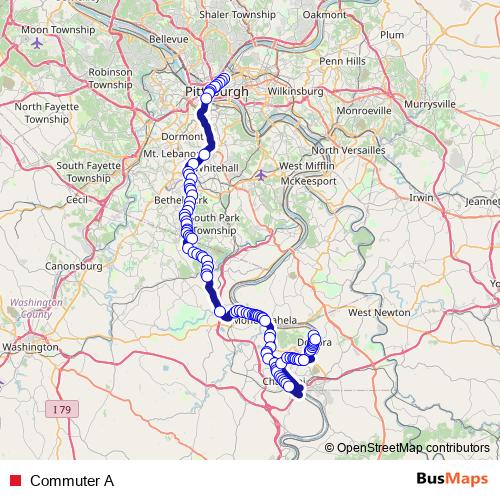 Commuter A bus Line Map