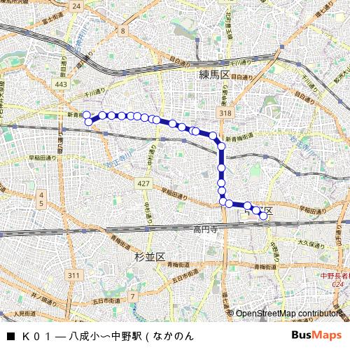 Ｋ０１ bus Line Map