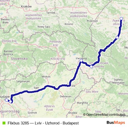 Flixbus 3285 bus Line Map