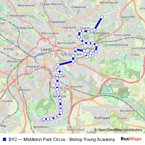 BY2 bus Line Map