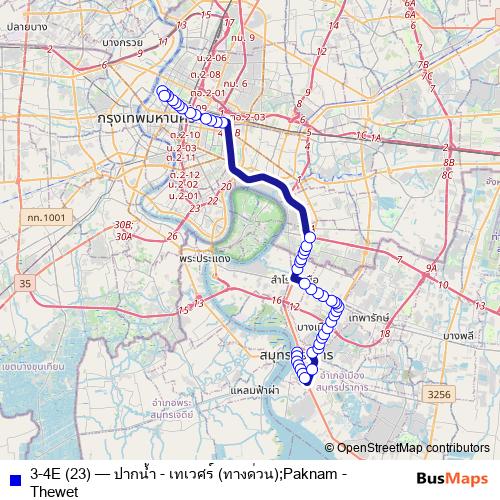 3-4E (23) bus Line Map