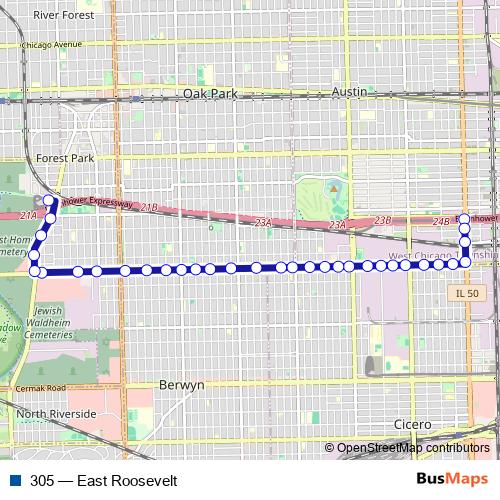 305 bus Line Map