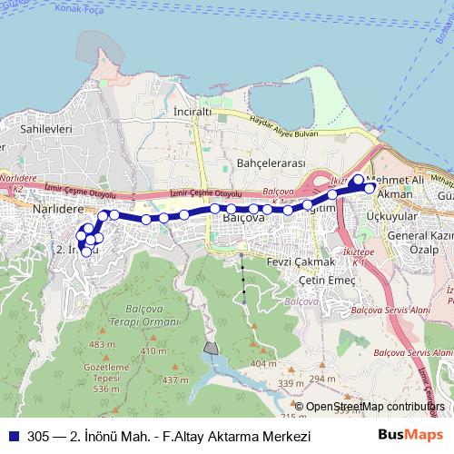 305 bus Line Map