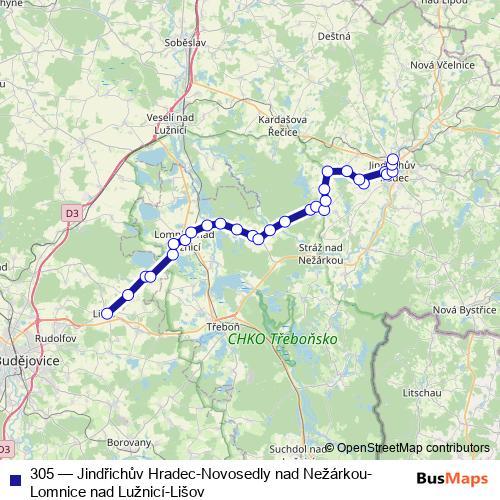 305 bus Line Map