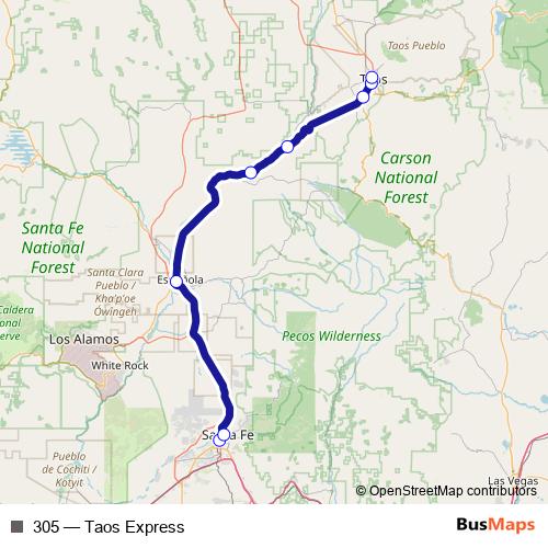 305 bus Line Map