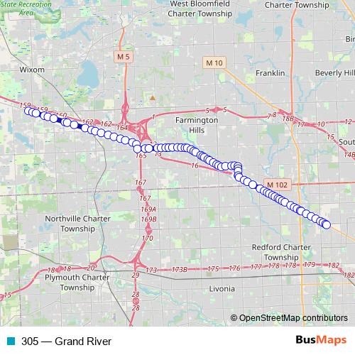 305 bus Line Map