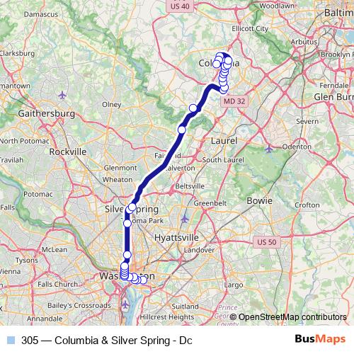 305 bus Line Map