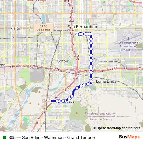 305 bus Line Map