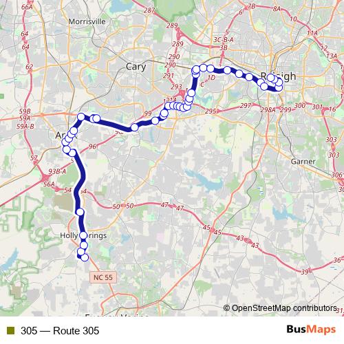 305 bus Line Map