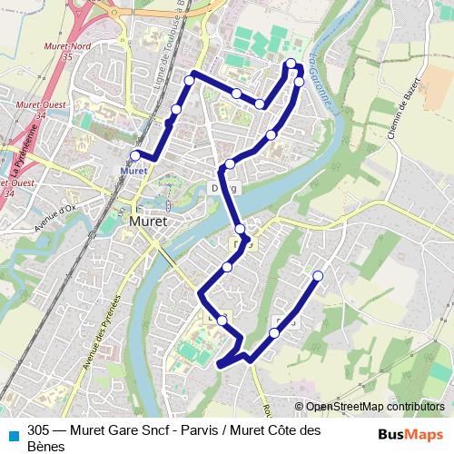 305 bus Line Map