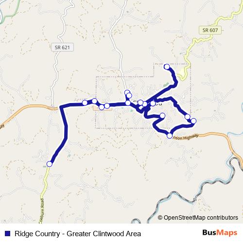 Ridge Country - Greater Clintwood Area bus Line Map