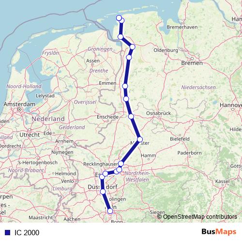 IC 2000 rail Line Map