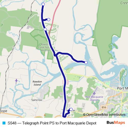 S548 bus Line Map