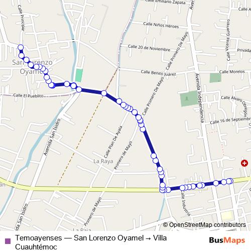 Temoayenses bus Line Map
