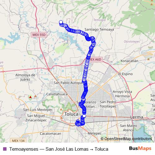 Temoayenses bus Line Map