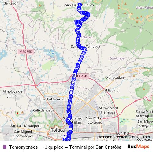 Temoayenses bus Line Map
