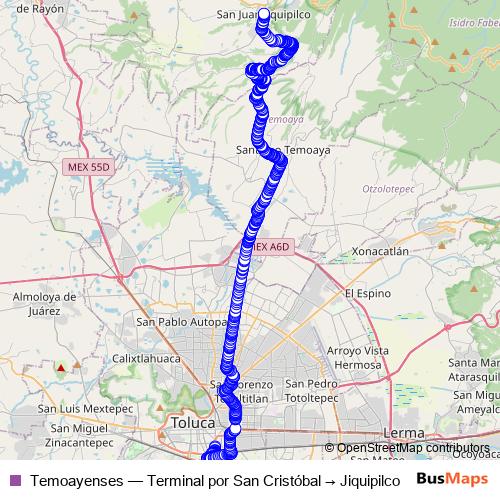 Temoayenses bus Line Map