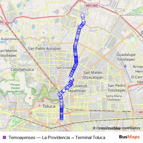 Temoayenses bus Line Map