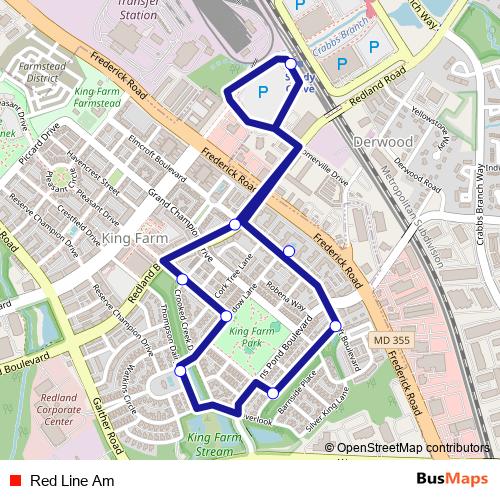 Red Line Am bus Line Map