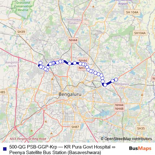 500-QG PSB-GGP-Krp bus Line Map