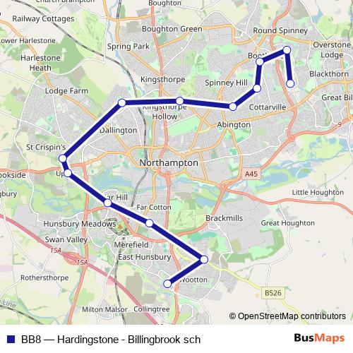 BB8 bus Line Map