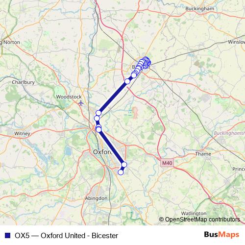 OX5 bus Line Map