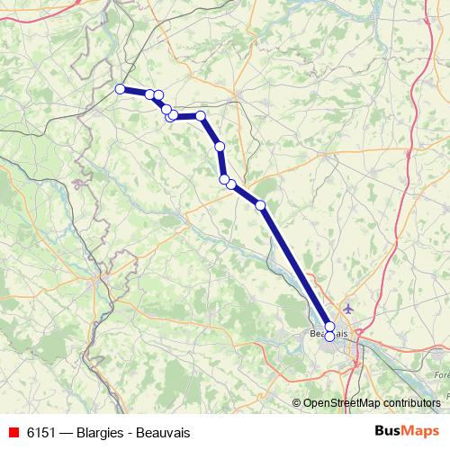 6151 bus Line Map