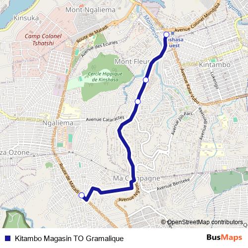 Kitambo Magasin TO Gramalique bus Line Map