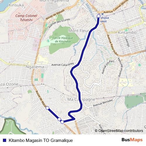Kitambo Magasin TO Gramalique bus Line Map