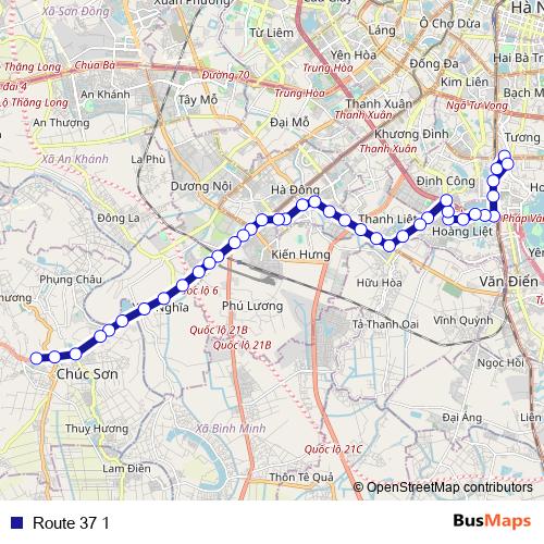 Route 37 1 bus Line Map