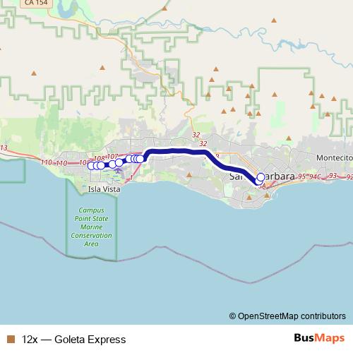 12x bus Line Map