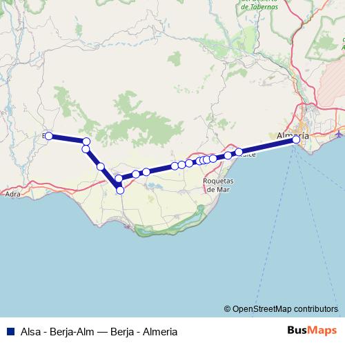 Alsa - Berja-Alm bus Line Map