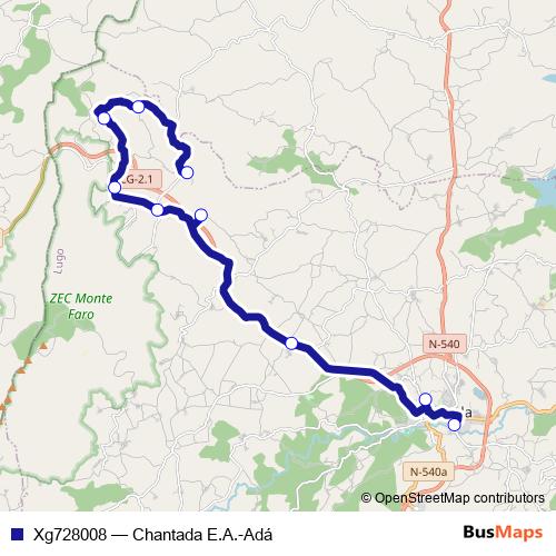 Xg728008 bus Line Map